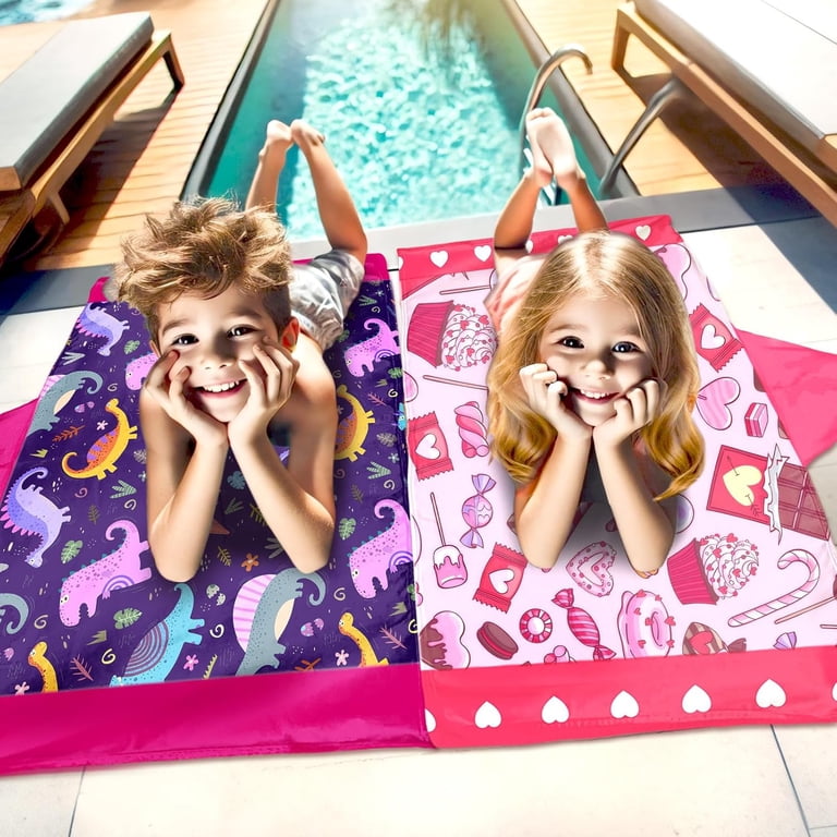 Kids Hooded Beach Towel - Sweet Cake Theme 30x50 Inch Quick Dry Towel Wrap For Girls (Ages 4-8)