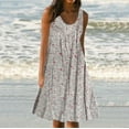 thumbnail image 3 of VUPSGEZ Dresses For Women Casual Summer Women Casual Print Sleeveless Loose Plus Size Beach Summer Maxi Dress Ladies Wrap Dresses For Women Casual Summer(Grey,XXXXL), 3 of 3