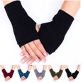 thumbnail image 1 of 2020 invierno cálido Color sólido guantes de punto sin dedos guantes de dedos expuestos mujeres mitones guante sin dedos al por mayor oso de fresa Hogar, 1 of 5