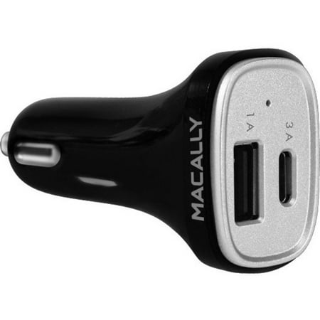 Macally 20 Watt Dual Port USB-A and USB-C Car Charger