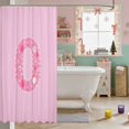 thumbnail image 3 of Manfei Ornament Waterproof Shower Curtain 72Wx72L Initial Bathroom Curtain, Pink L, 3 of 5