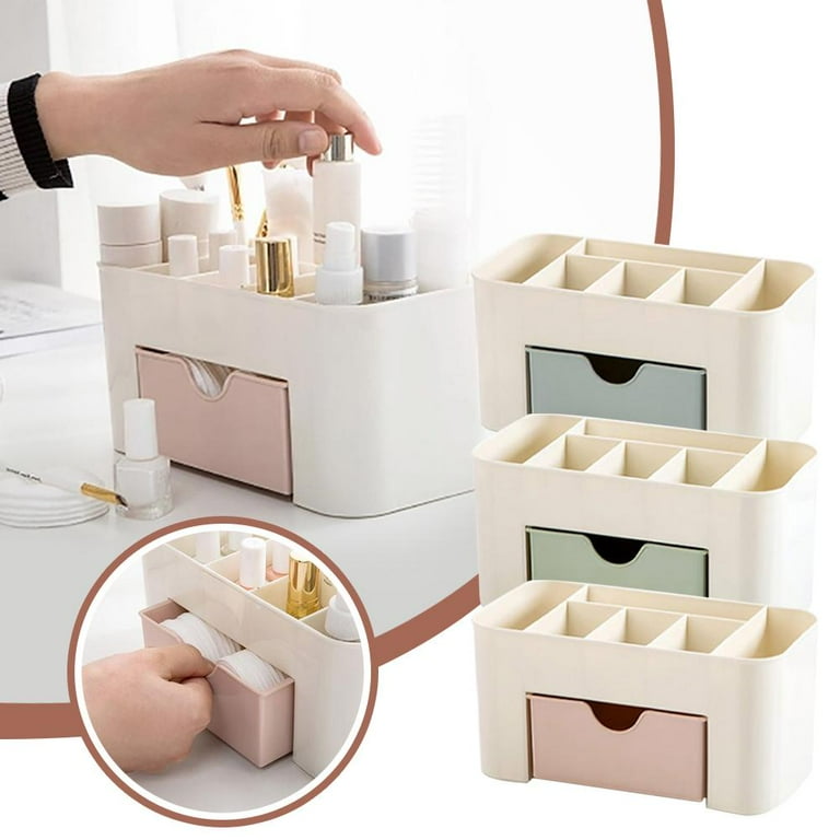 Light blue (A) Drawer cosmetics storage box makeup brush storage