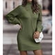 thumbnail image 1 of Mini Sweater Dress Pure Color Bodycon Sweater Dress Lantern Sleeves Fashion Soft for Winter for Girls ANGGREK Otros, 1 of 6