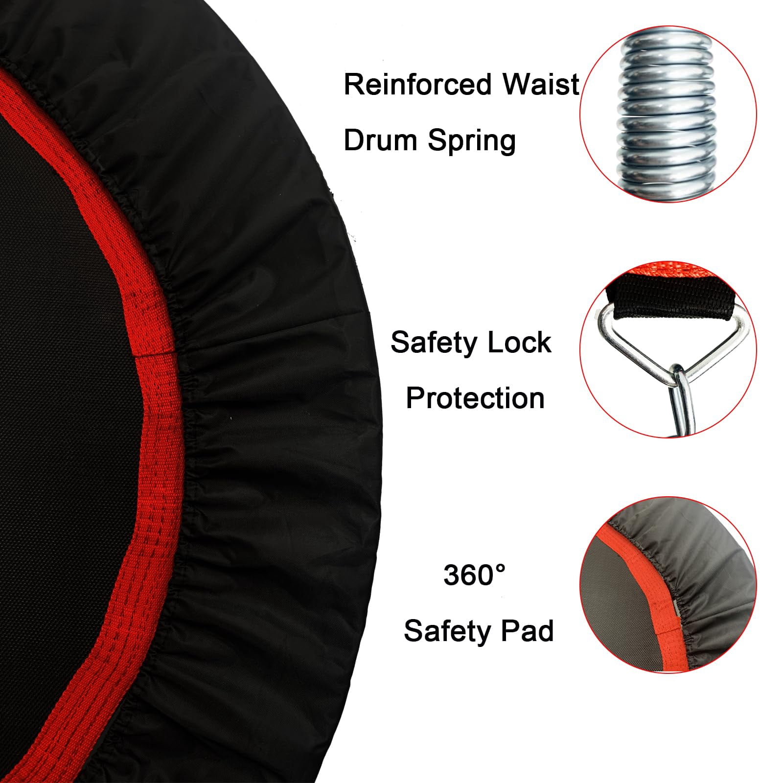 RJFKSN 40" Foldable Mini Fitness Trampoline, 660LBS Heavy Duty Indoor Exercise Rebounder for Home Workout