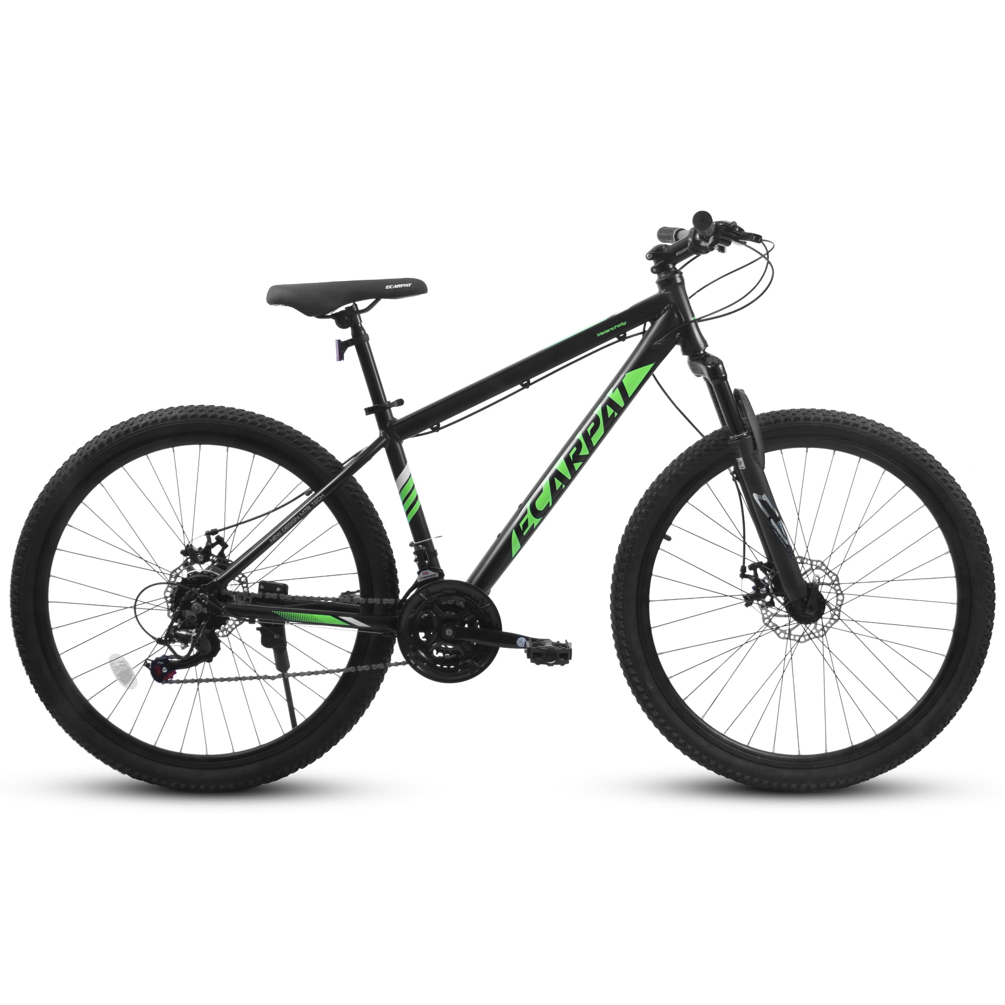 POVANLI  27.5 inch Mountain Bike for Men and Women, 21 Speed Road Bicycle with Dual Disc Brakes & Suspension, High Carbon Steel Frame Front Fork Bicycles, Gray(Gift)
