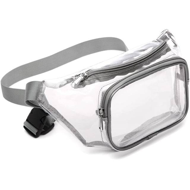 Riñonera transparente aprobada por el estadio - Riñoneras para mujeres y hombres Bolsa de cintura linda resistente al agua Monedero transparente Bolsa de cinturón ajustable transparente para