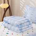 thumbnail image 5 of Homewish Blue Princess Bowknot Zipper Full Size Comforter Sets with Fitted Sheet and 2 Pillowcases,Modern Classic Checkered Zipper Bedding Set For Kids,Reversible,4 Pieces, 5 of 7