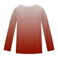 thumbnail image 5 of Shirts for Women Long Sleeves Gradient Printing Round Neck T-Shirt Red,Womens Tops, 5 of 5