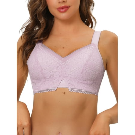

Allegra K Women s Lace Minimizer Bralette U Back Full Coverage Wireless Everyday Bras