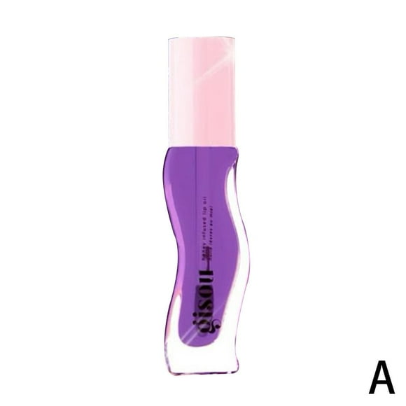 Purple lip oil fruit honey essence moisturizes and dilutes lip lines lip gloss transparent pearlescent lip oil