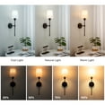 thumbnail image 5 of NookNova 2-Light Battery Operated Wall Sconces，Dimmable Rechargeable Battery Powered Wall Lamp Fixture Wireless LED Antique Brass Wall Lights with Frabic Shade For Bedroom Living Room, 5 of 7