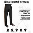 thumbnail image 3 of Exxact Sports Proline Full Length Baseball Pants Adult with Stripes, Relaxed Fit Open Bottom Men Baseball Pants (Black/Orange,A5XL), 3 of 7