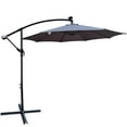 thumbnail image 3 of 10 FT Outdoor Patio Umbrella,Solar Powered LED Lighted Sun Shade Market Table Umbrella  with 8 Ribs,Crank and Cross Base,Outdoor Umbrella for Garden,Lawn,Deck,Backyard and Pool,Medium Grey, 3 of 7