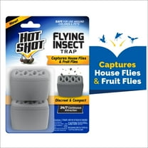 Hot Shot Flying Insect Trap, Attracts and Captures House and Fruit Flies, 2 Count