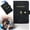 Black, variant on Brown Vintage Leather Passport Wallet, Multi Compartment Travel ID Case for Cross-country Road Trips, Snap Lock Travel Document Holder (10.2cm/4.02in × 14.6cm/5.75in)