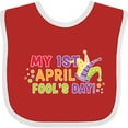 thumbnail image 3 of Inktastic My 1st April Fools Day with Jester Hat Boys or Girls Baby Bib, 3 of 4