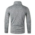 thumbnail image 4 of Fgnfyis Male Autumn and Winter Tops Button Down Turtleneck Knitted Wool Long Sleeve Pullover Top Crewneck Sweatshirt Light Gray S, 4 of 5