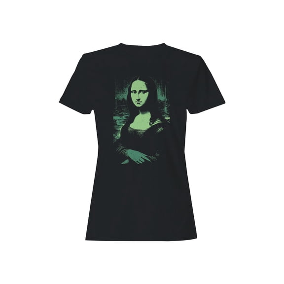Neon Green Mona Lisa Print Women's T-shirt