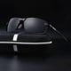 thumbnail image 4 of Men's Polarized Sunglasses Half-frame Driving Sunglasses Classic Retro Glasses Black Frame Gray, 4 of 5