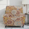 thumbnail image 2 of HELLHERO Boho Mandala Flower Print Recliner Couch Covers That Stay in Place Skin Friendly Breathable Cover for Recliner Chair with Foot Rest Fitted 1 Cushion Reclining Chair Cover, 2 of 8