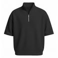 thumbnail image 5 of Waffle Polo Shirts for Men Summer Casual Fashion Short Sleeve Stand Collar Quarter Zip Pullover Plain Tshirts, 5 of 5