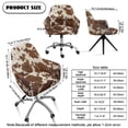 thumbnail image 7 of Xoenoiee Brown Cow Print Curved Back Chair Covers Slipcovers with Arms, Stretch Bar Stool Cover Square Jacquard Dining Chair Cover Swivel Stool Chair Protector Cover for Counter High Stool, 7 of 7