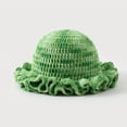 thumbnail image 4 of jiaxiM Straw Bucket Hats for Woman Elegant Wide Brim Sun Hat with Dip-Dye and Lace Ruffle, Handmade Visor for Beach, Travel and Outdoor Events, 4 of 4