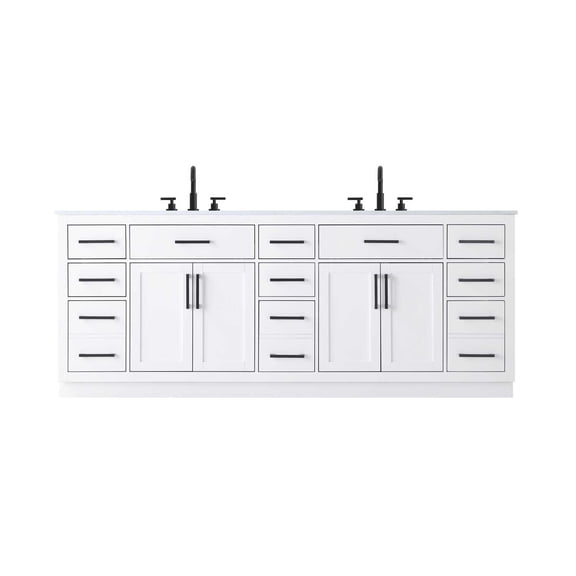 Elegant Kitchen and Bath Alden 84 inch Double Bathroom Vanity in White