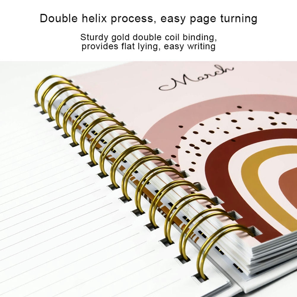 KYAIGUO 2023-2024 Schedule Book Daily Weekly Planner A5 Coil Book Thick Double-Gummed Paper, Moderate Spacing, Smooth Writing