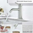 thumbnail image 2 of Grifo mezclador para lavabo de acero inoxidable cepillado mate, 2 of 4