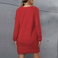 thumbnail image 4 of Tauxra Sweaters for Women,sweater Dress for Women,Women Solid Color Round Neck Long Sleeve Dress,Plush Mini Sweater,Dress for Women, 4 of 8