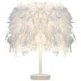 thumbnail image 1 of Modern white feather table lamp for kids room reading room, 1 of 4