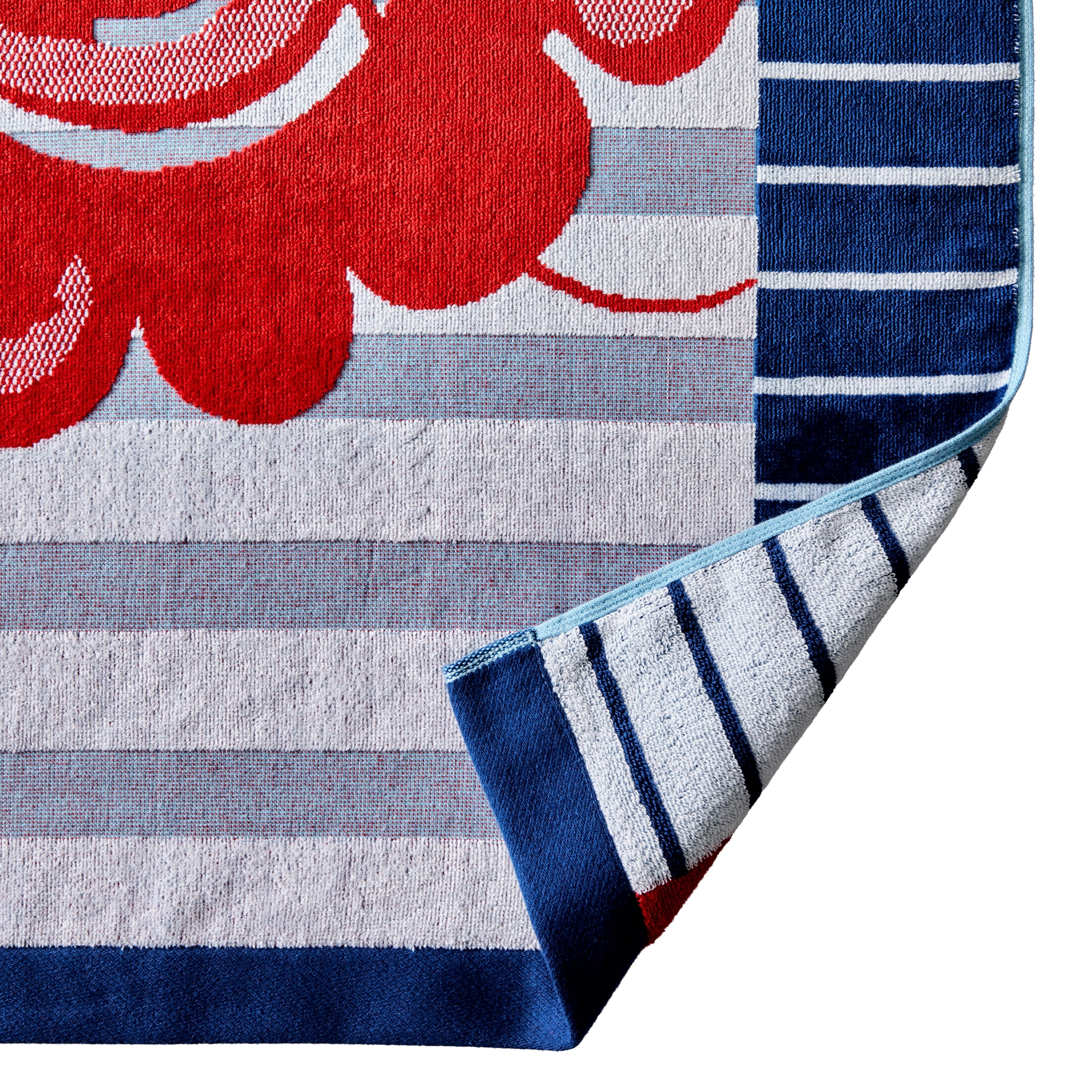 Better Homes & Gardens Coastal Lobster Striped Cotton-Blend Beach Towel