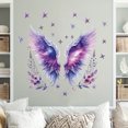 thumbnail image 1 of Adhesivos de pared con alas de ángel moradas, galaxia, mariposa y flor, 1 of 4
