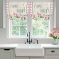 thumbnail image 4 of Easter Tie Up Curtains for Windows, Adjustable Balloon Window Shades, Spring Bunny Botanical Flowers Herbs Eggs Plaid Kitchen Window Treatments Adjustable Roll Up Curtain for Basement/Nursery 52"x45", 4 of 8