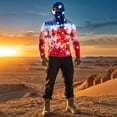 thumbnail image 4 of UPF 50+ Fishing Shirts for Men Patriotic American Flag Red White Blue Star Stripes 4th of July Sun Protection Patriotic Hoodie Outdoor Fishing Gear for Hiking Running, 4 of 6