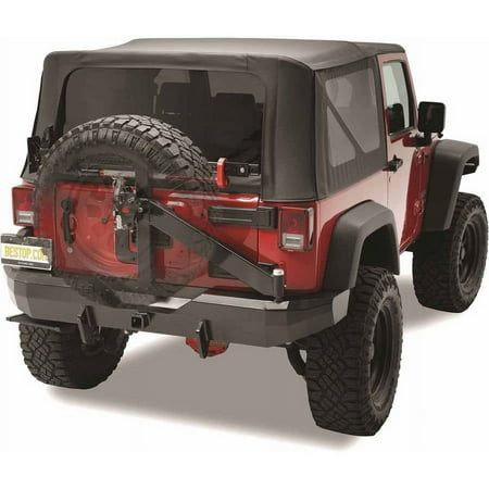 Bestop 42934-01 Jeep Wrangler 2- or 4-Door Highrock 4X4 Rear Bumper with Tire Carrier, Black