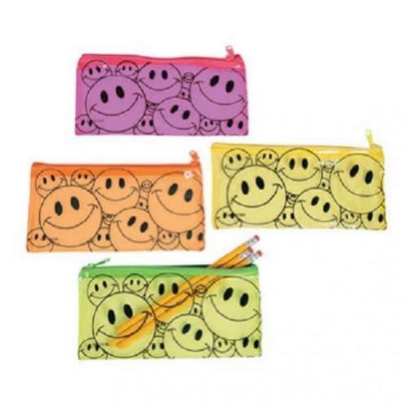 Smile Face Pencil Cases - Stationery - 12 Pieces