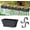 Gray+black Brackets, variant on 4 Pack 17 Inch Deck Railing Planter Boxes Window Boxes Planters Adjustable Balcony Planters Railing Hanging, Rectangular Fence Deck Rail Planter for Outdoor Plants Flower Pots Herb
