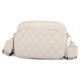 thumbnail image 3 of Bolso bandolera de cuero de vaca FLhrweasw con rombos color blanco, 3 of 6