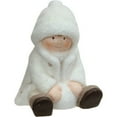 thumbnail image 2 of 4.75" Creamy White Sitting Boy with Snowball Christmas Table Top Figure, 2 of 2