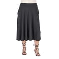 thumbnail image 5 of Plus Size Elastic Waist Pleated Pocket Midi Skirt, 5 of 7