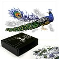 thumbnail image 3 of Ambesonne Peacock Jigsaw Puzzle, Wild Peacock Feather, Heirloom-Quality Fun Activity for Family Durable Cardboard, 1000 pcs, Multicolor, 3 of 6