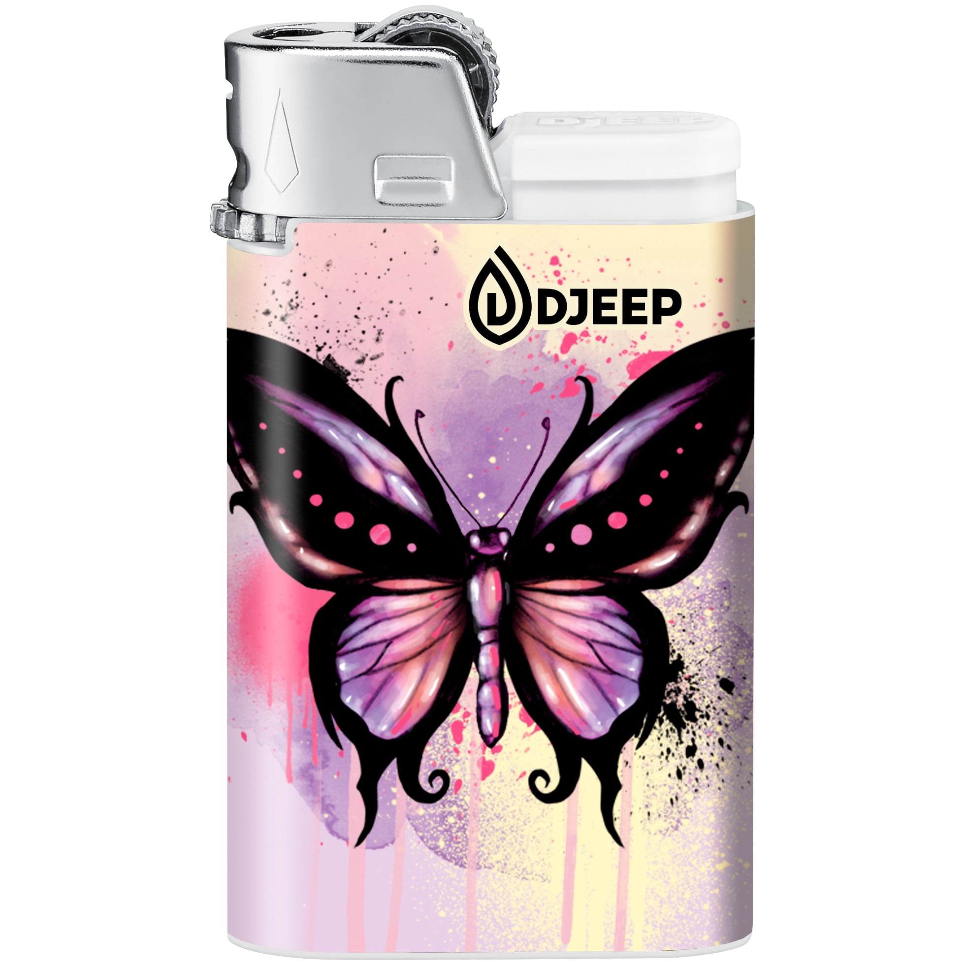 DJEEP Pocket Lighter, Vibrant Collection, Assorted Designs, 1 Count (Colors May Vary)