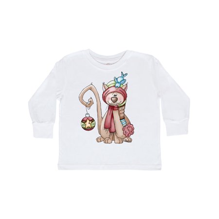 

Inktastic Christmas Kitty Cat Gift Toddler Boy or Toddler Girl Long Sleeve T-Shirt