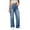 Blue 1, variant on Women's Wide Leg Jeans Solid Button Fly Loose Fit with Pockets Casual Streetwear Full Length Denim Pants