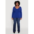 thumbnail image 3 of Womens Plus Size Long Sleeve V-Neck Basic Tee, 3 of 5