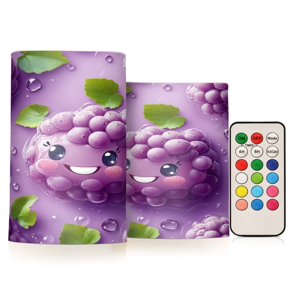 BZSMCE Flameless Candles LED Lights Cut Grapes Pattern Creativity Battery Candles