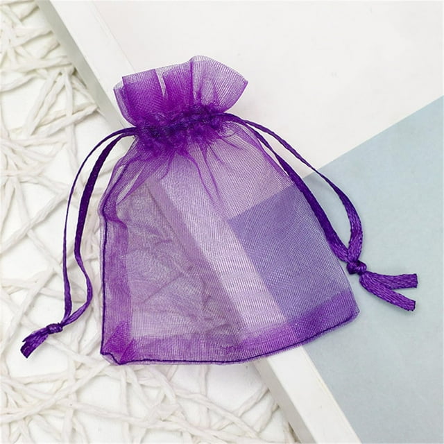 Yazoeia 100 Pcs Sheer Organza Bags, Wedding Favor Bags with Drawstring, Makeup Organza Favor Bags, Drawstring Net Gift Bags, Jewelry Gift Bags for Party Wedding Gift Return Store, CJC912-166041