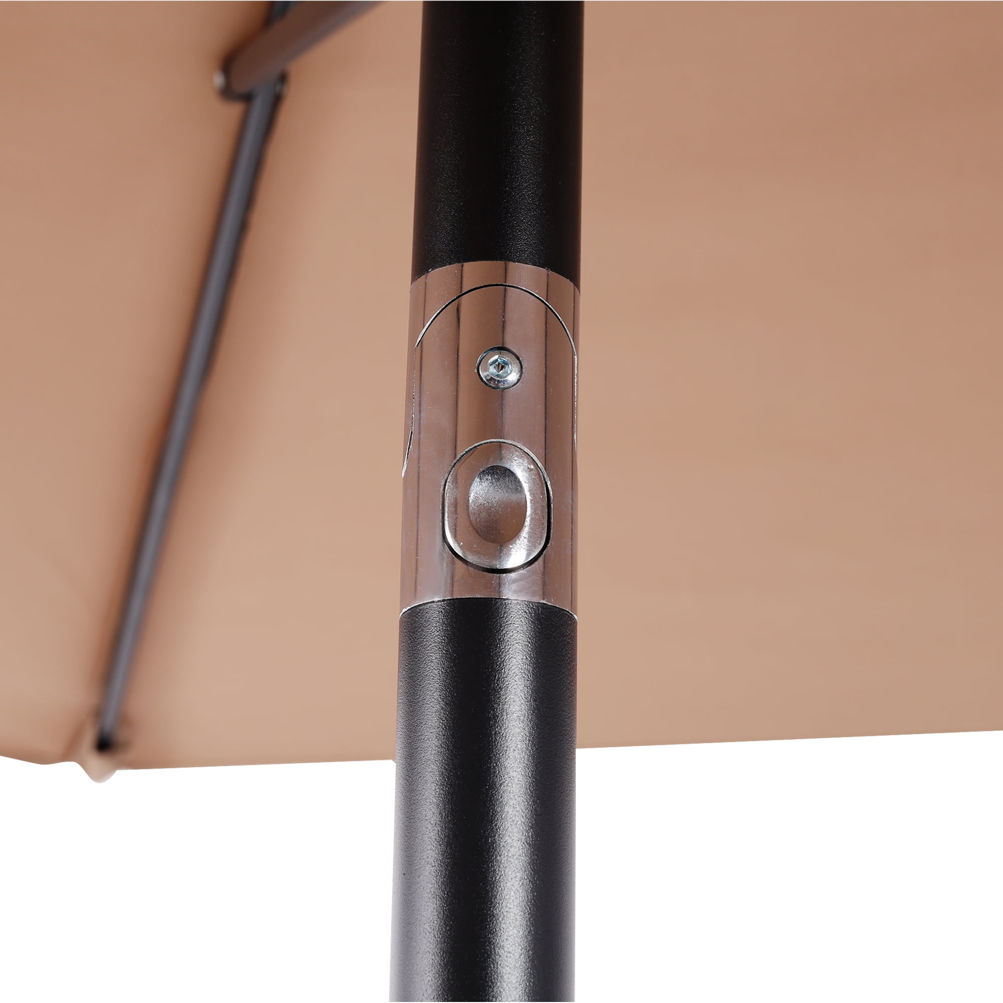 Leumius 10FT Patio Umbrella,Outdoor Market Yard Umbrella, Sun Shade Umbrella with Push Button Tilt and Crank Mechanism for Garden, Deck, Pool and Backyard, Not Include Umbrella Base,Brown